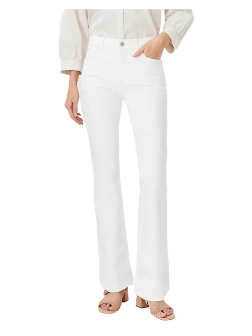 Ann Taylor Size 4 White The Slim Boot Jeans